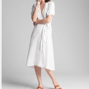Gap white linen midi dress